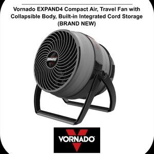 Vornado EXPAND4 Compact Travel Fan,Collapsible Body, Built-in Handle (BRAND NEW)